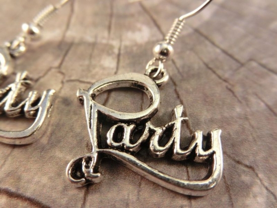 Preview: Party Ohrringe Vintage Optik Feiern Ausgehen Spass